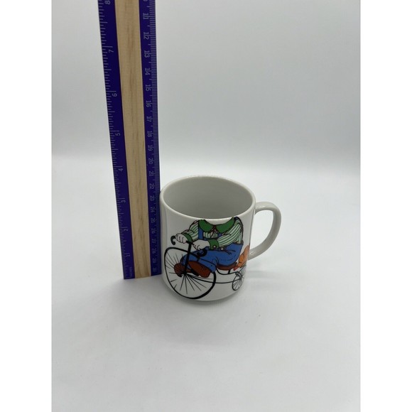 Vintage 3pc Stackable Mug, Bowl, Cup - Boy On Bike - Made In Japan For Kmart - Picture 6 of 10